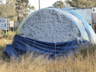 Bale of cotton in the yard beside the Caravan Park.